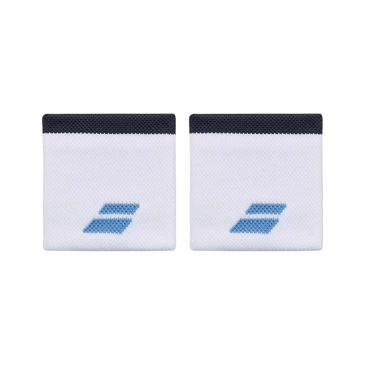 Babolat Logo White / Blue Wristbands x 2