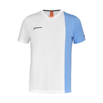 Babolat Play Crew Neck White / Blue T-Shirt