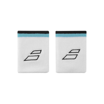 Babolat Terry Jumbo White / Blue Wristbands x 2