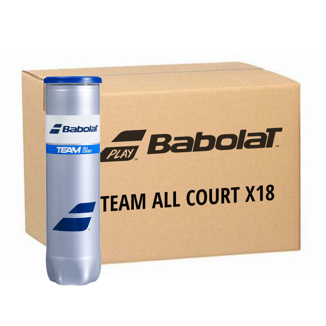 Box 18 cans of 4 Babolat Team All Court Balls