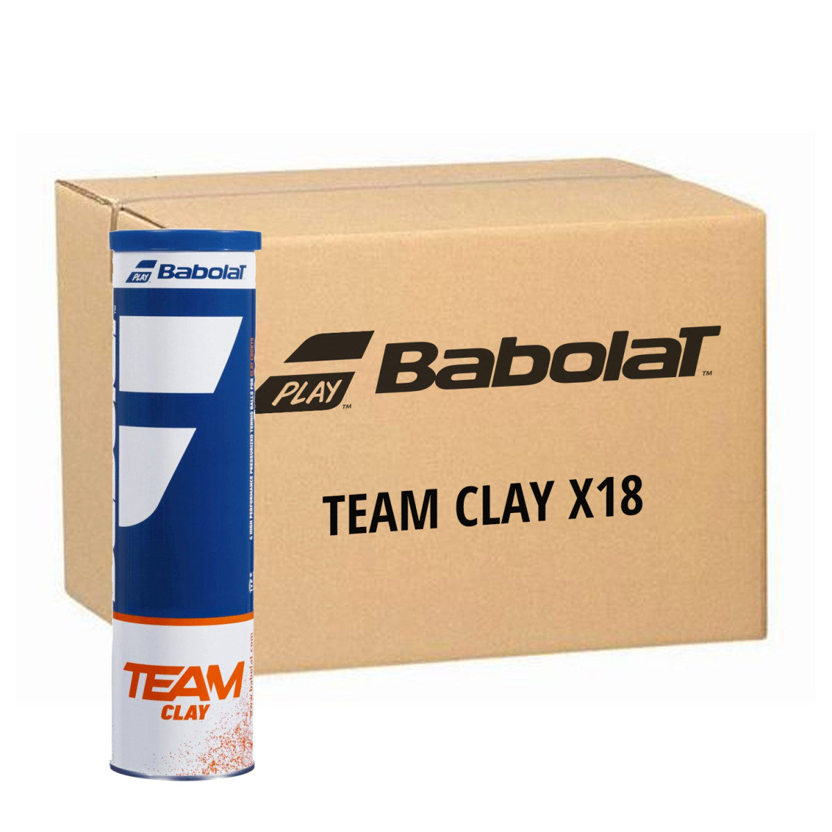 Box 18 cans of 4 Babolat Team Clay Balls