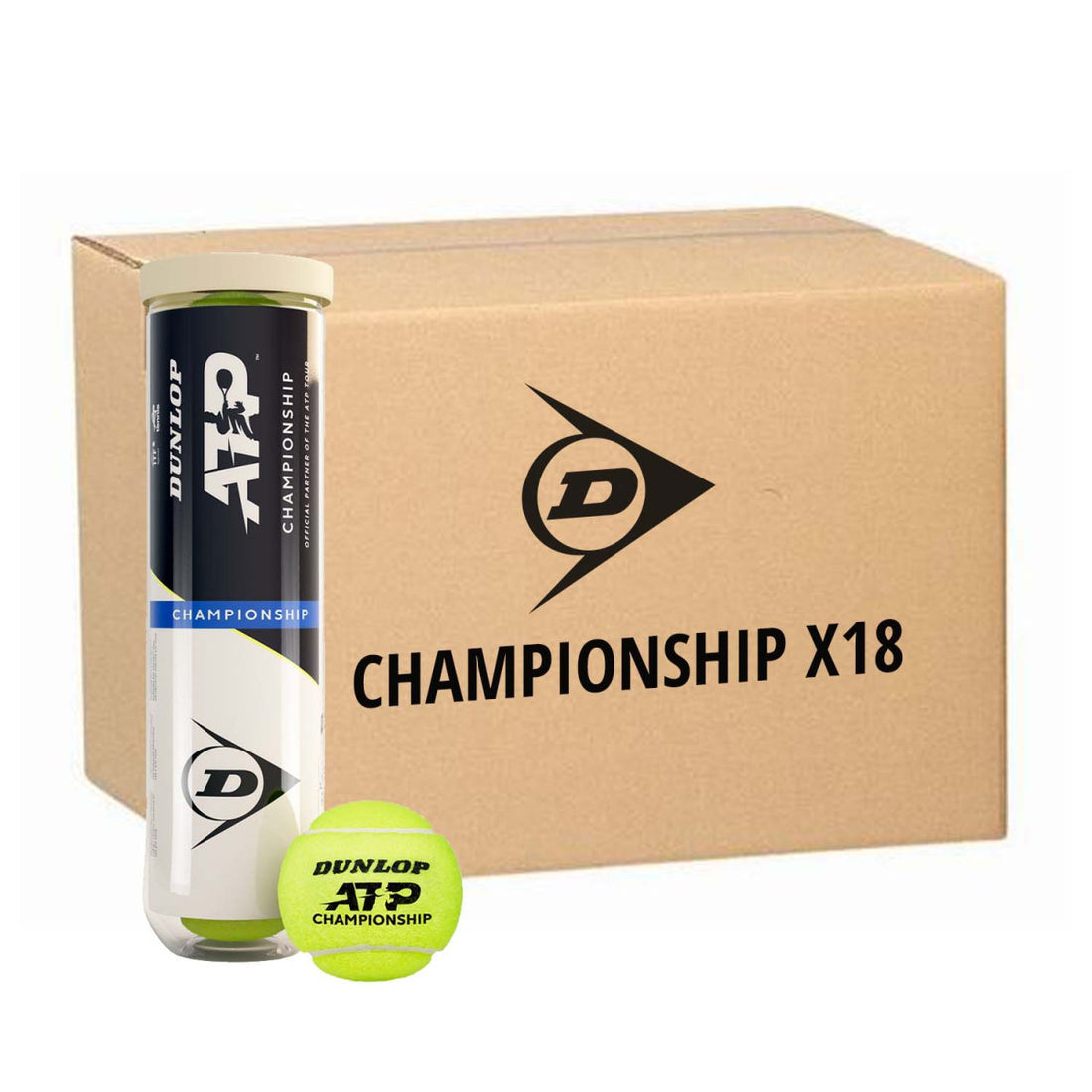 Box 18 cans of 4 Dunlop ATP Championship Balls