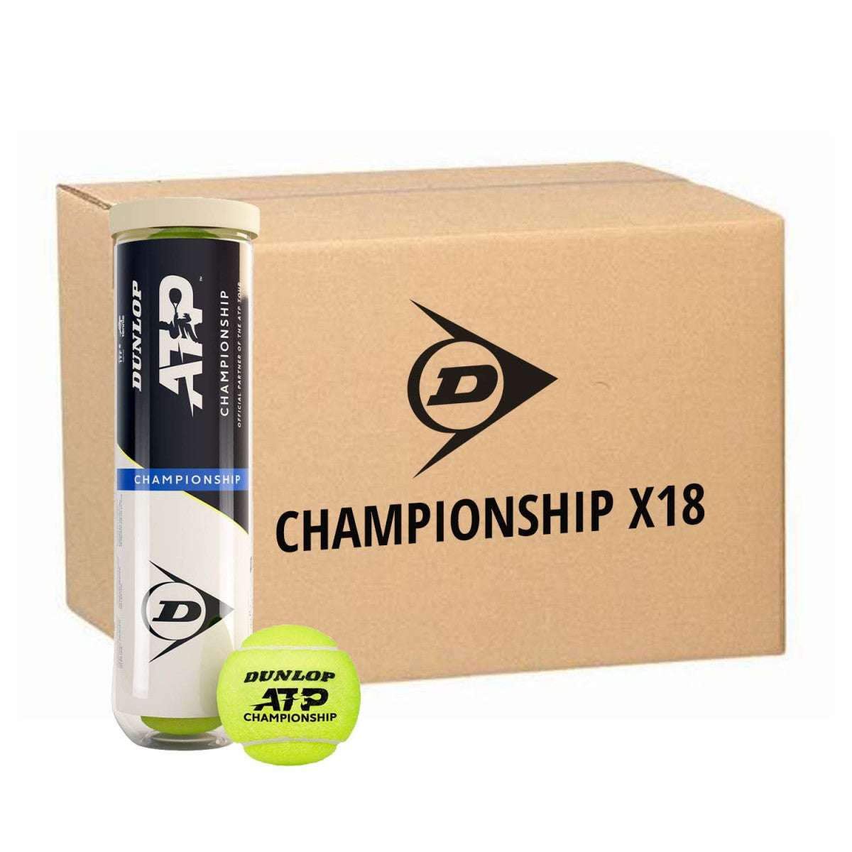 Box 18 cans of 4 Dunlop ATP Championship Balls