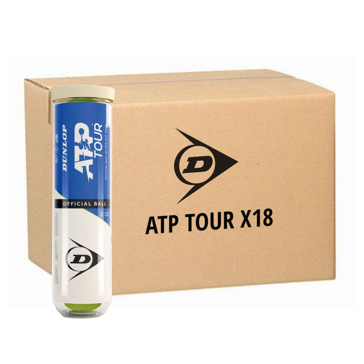 Box 18 cans of 4 Dunlop ATP Tour Balls
