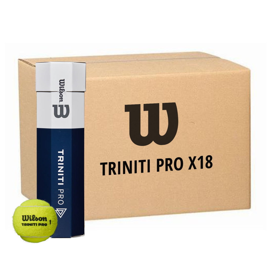 Box 18 cans of 4 Wilson Triniti Pro Balls