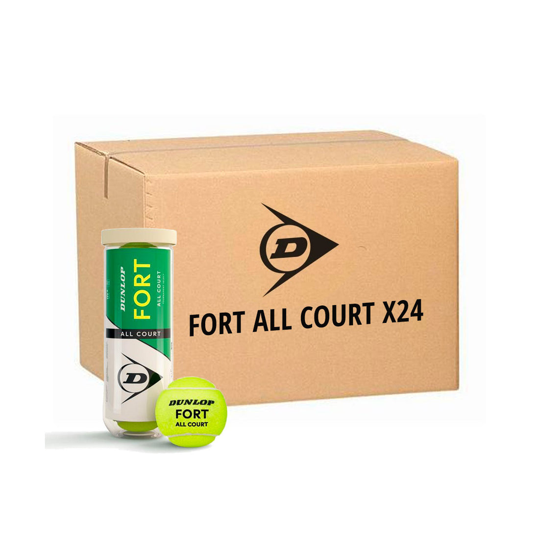 Box 24 cans of 3 Dunlop Fort All Court Balls