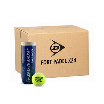 Box 24 cans of 3 Dunlop Fort Padel balls