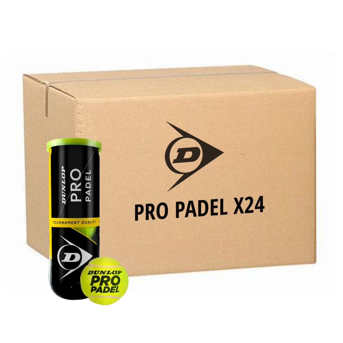 Box 24 cans of 3 Dunlop Pro Padel balls