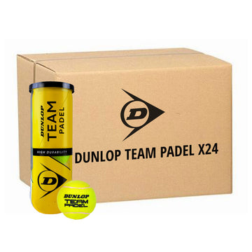 Box 24 cans of 3 Dunlop Team Padel balls