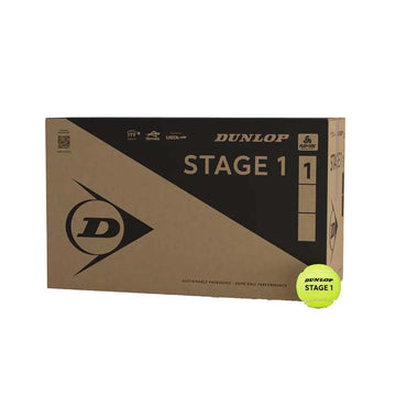 Box of 18 tubes of 4 Dunlop Stage 1 green Balls