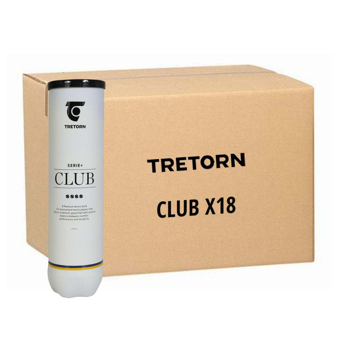 Box of 18 tubes of 4 Tretorn Serie+ Club Balls