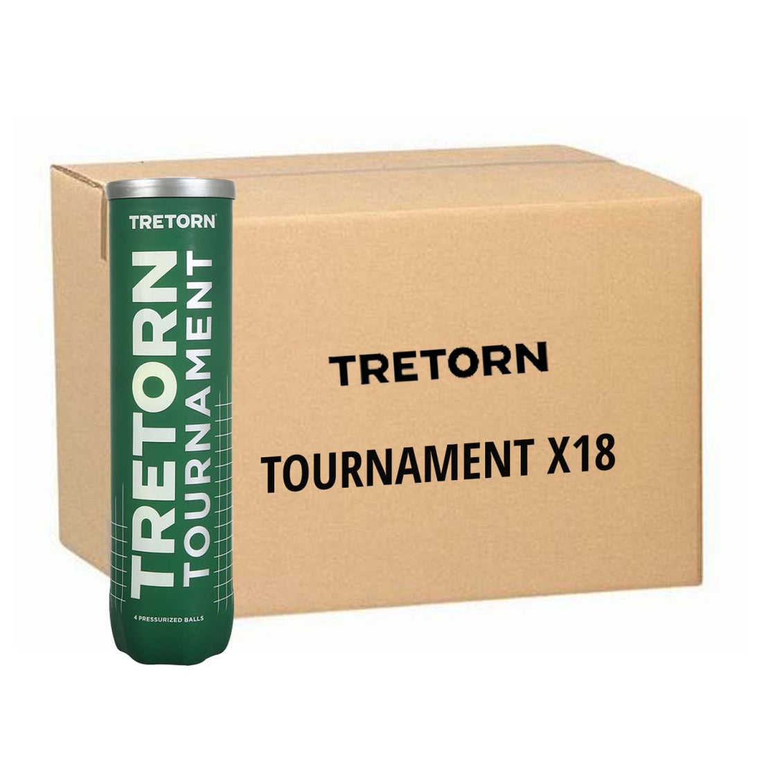 Box of 18 tubes of 4 Tretorn Tournament Balls