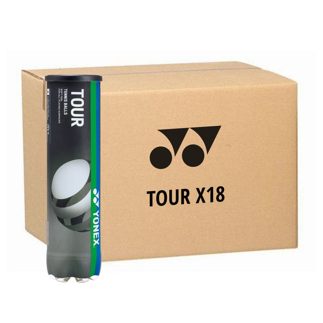 Box of 18 tubes of 4 Yonex Tour Balls