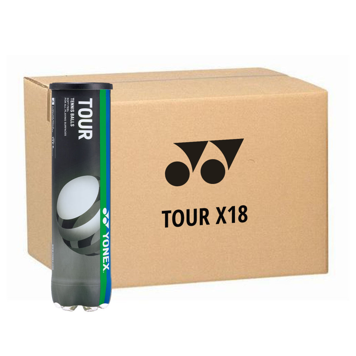 Box of 18 tubes of 4 Yonex Tour Balls