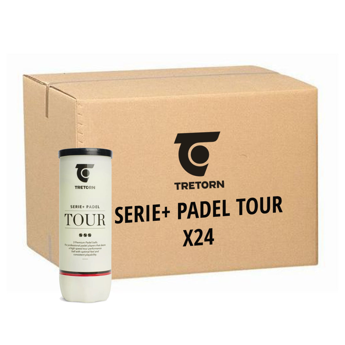 Box of 24 cans of 3 Tretorn Serie+ Padel Tour balls