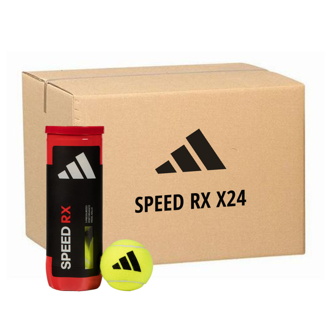 Box of 24 Tubes of 3 Adidas Speed RX Padel Balls