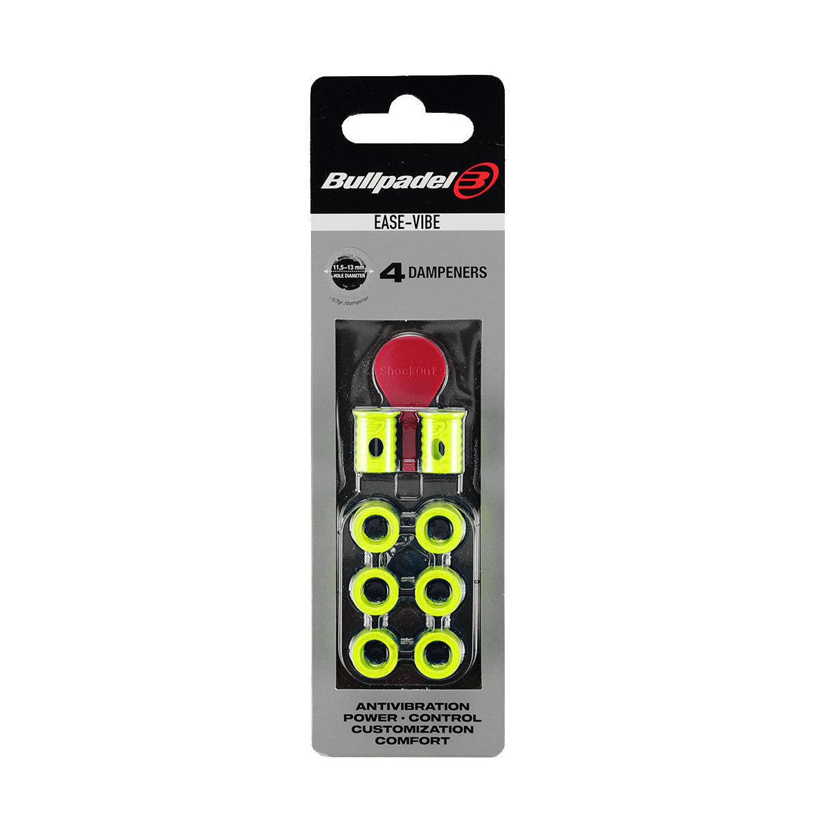 Bullpadel Ease Vibe Dampeners x4 Fluorescent yellow