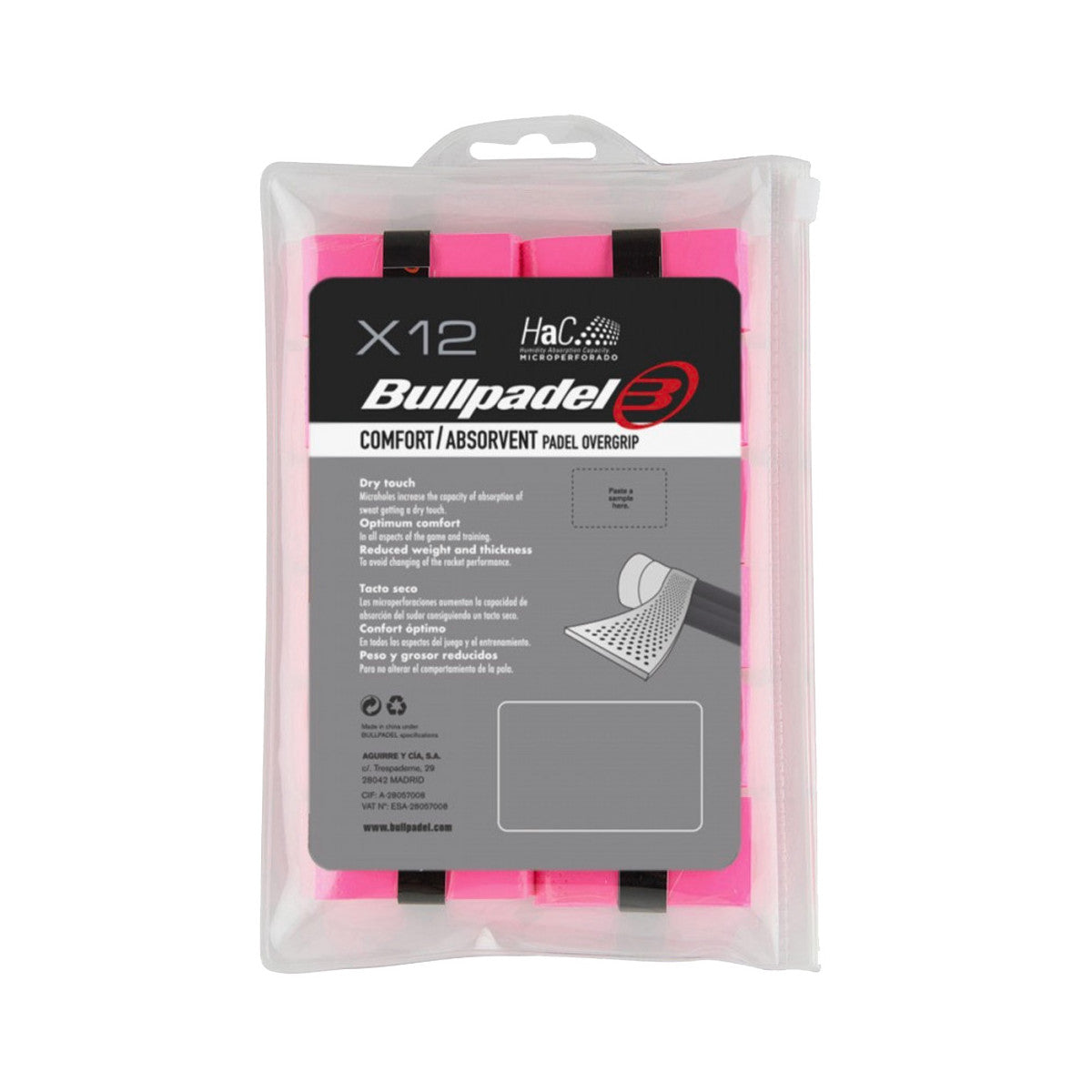 Bullpadel Microperforated Pink x 12 overgrips