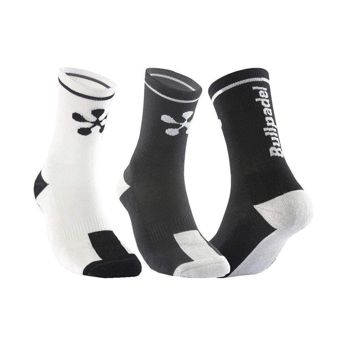 Bullpadel Premier Padel Socks Black/Grey & White/Black (2 pairs)