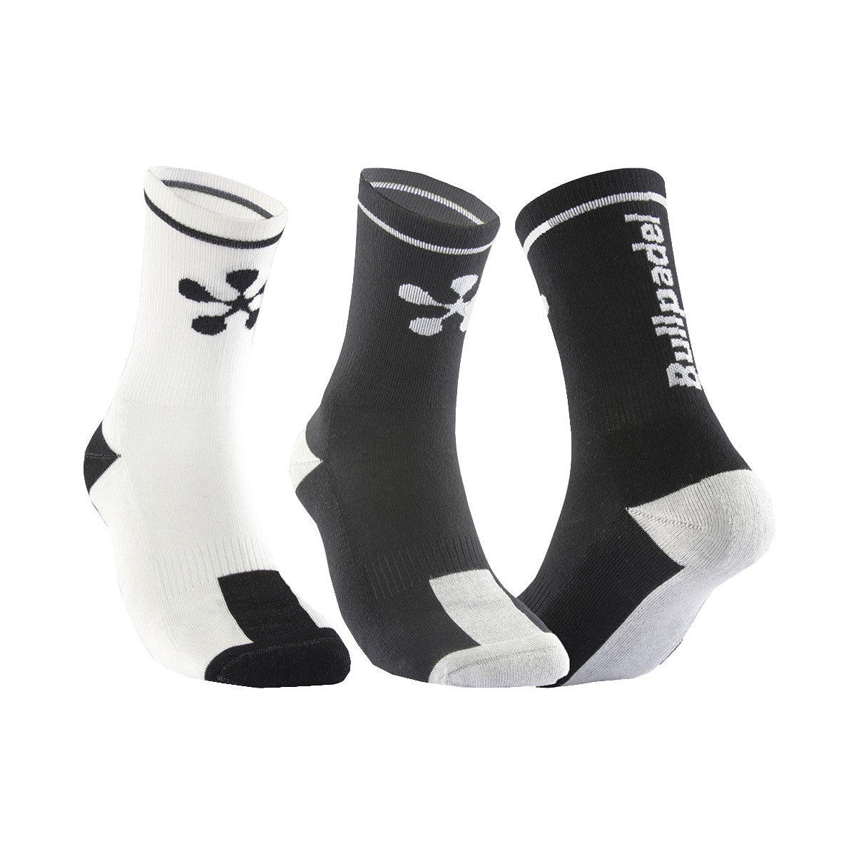 Bullpadel Premier Padel Socks Black/Grey & White/Black (2 pairs)