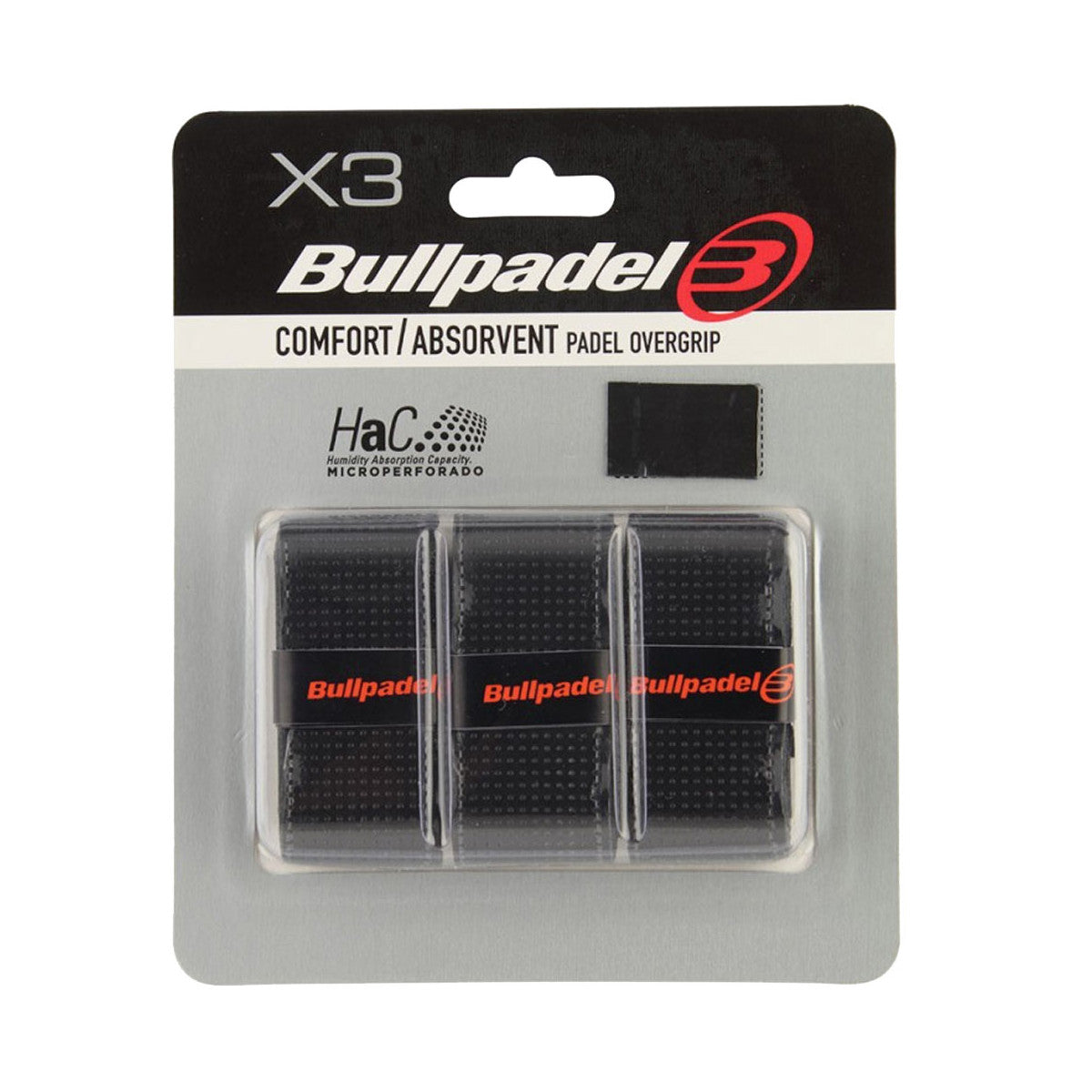 Bullpadel Sensogrip Microperforated Black x3 overgrips