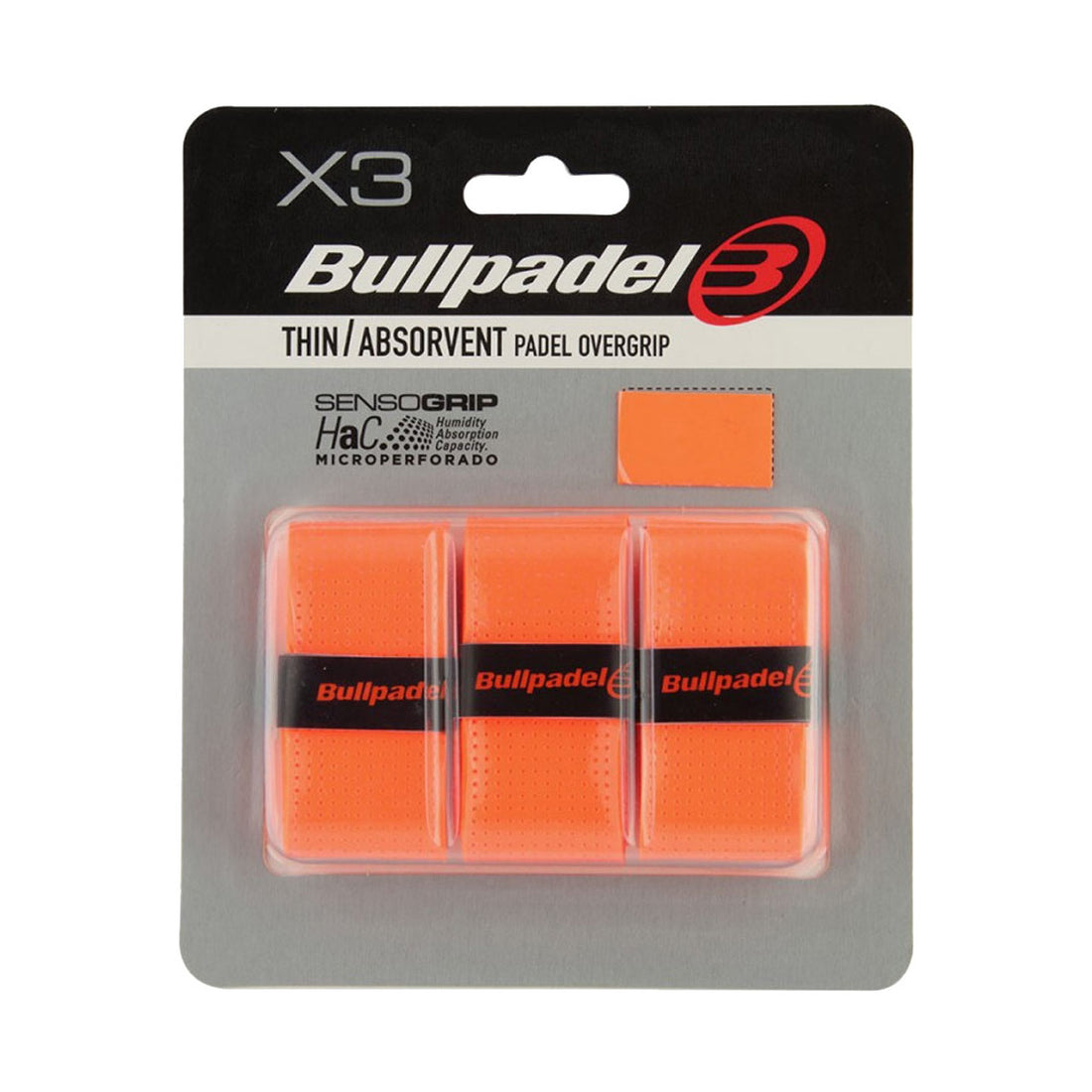 Bullpadel Sensogrip Microperforated Orange x 3 overgrips