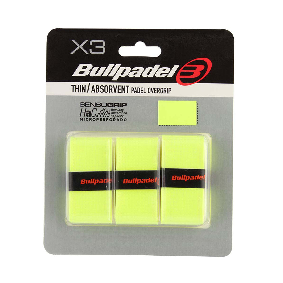 Bullpadel Sensogrip Microperforated Yellow x3 overgrips