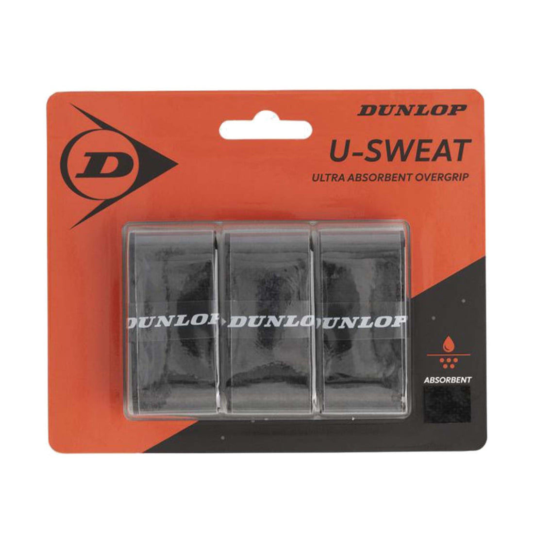 Dunlop U-Sweat Black Overgrips x 3