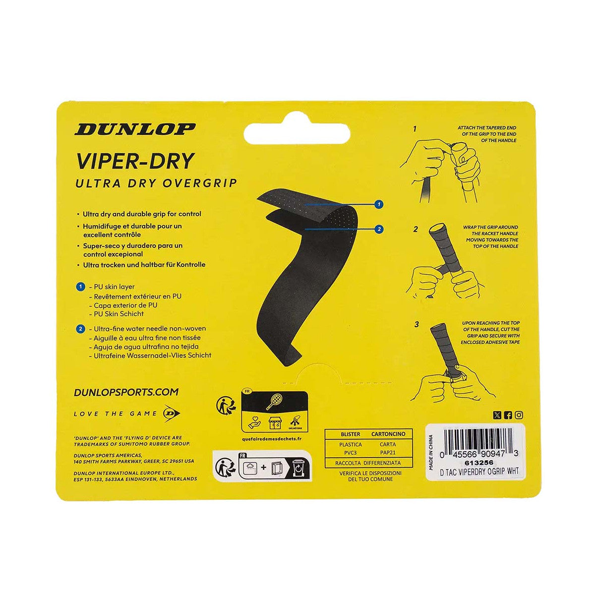 Dunlop Viper-Dry White Overgrips x 3 – 2