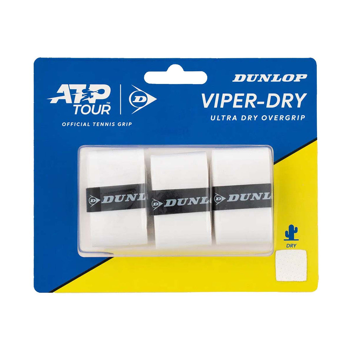 Dunlop Viper-Dry White Overgrips x 3