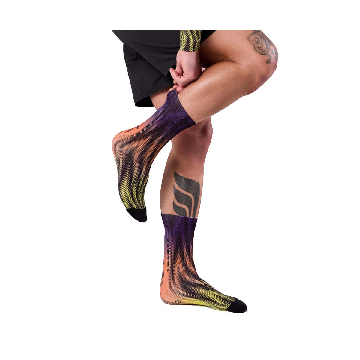 Floky S-MASH 3D FANTASY Delhi Purple / Yellow Compression Socks – 7