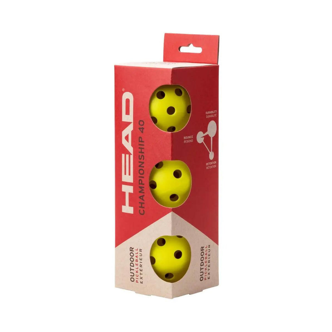 HEAD Championship 40 Pickleball Balls x3