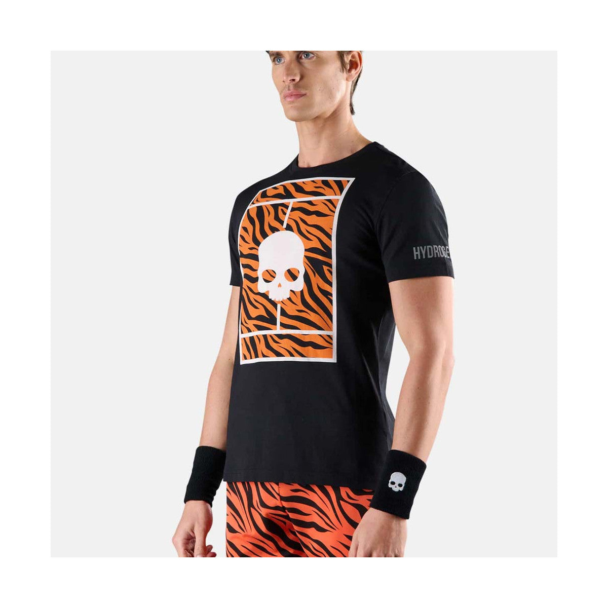Hydrogen Tennis Court Black / Orange T-shirt – 2
