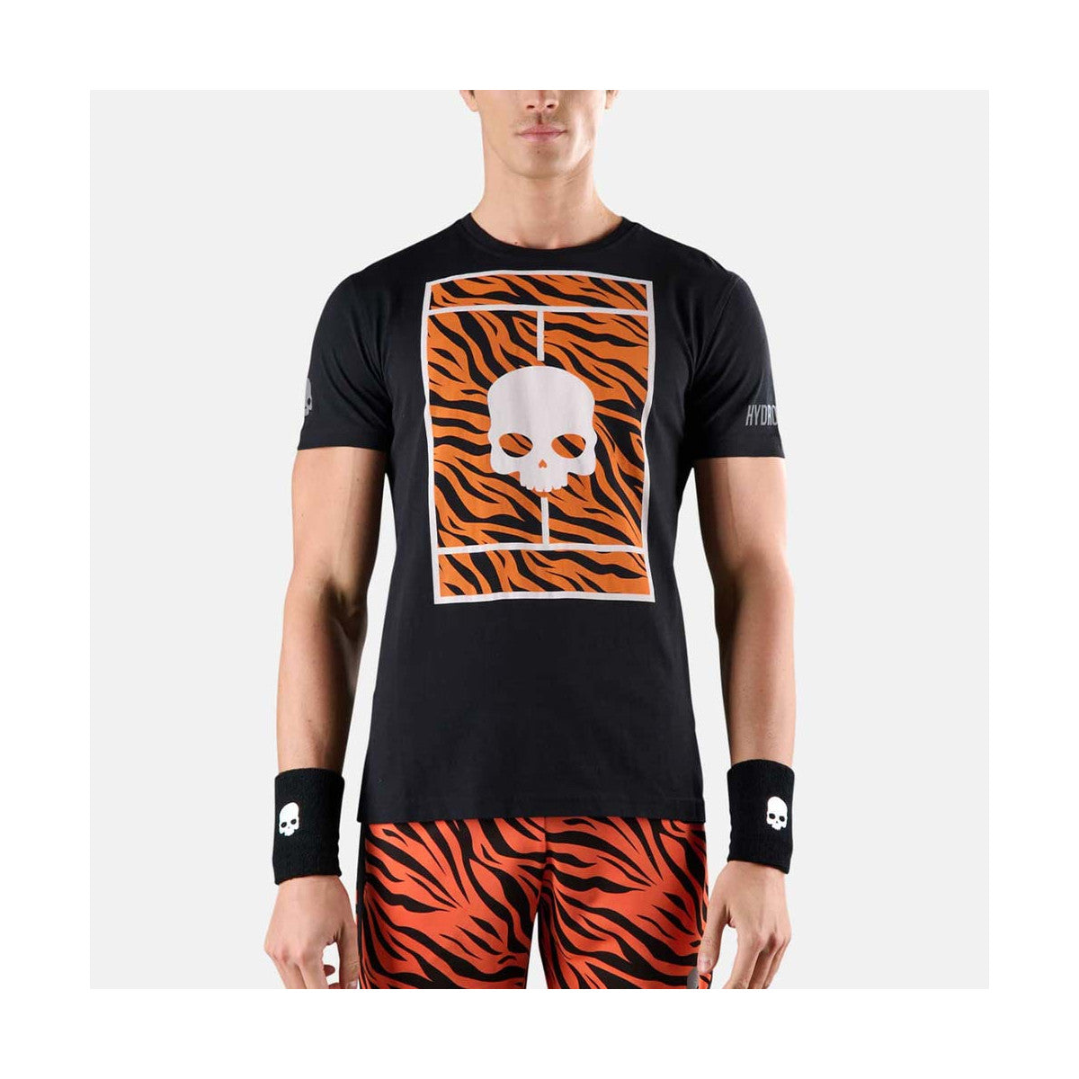 Hydrogen Tennis Court Black / Orange T-shirt