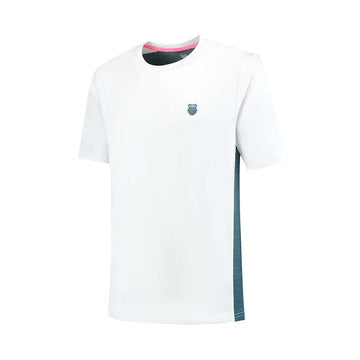 K-Swiss Hypercourt Mix Melange Crew T-Shirt White / Petrol Blue