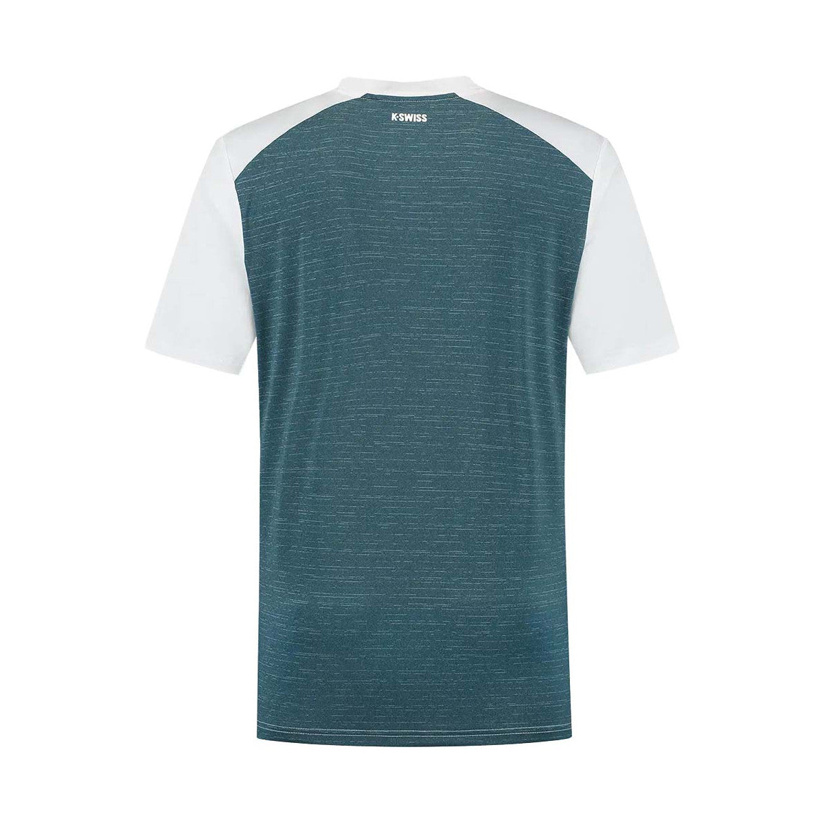 K-Swiss Hypercourt Mix Melange Crew T-Shirt White / Petrol Blue – 2