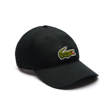 Lacoste Black Cotton Twill Cap