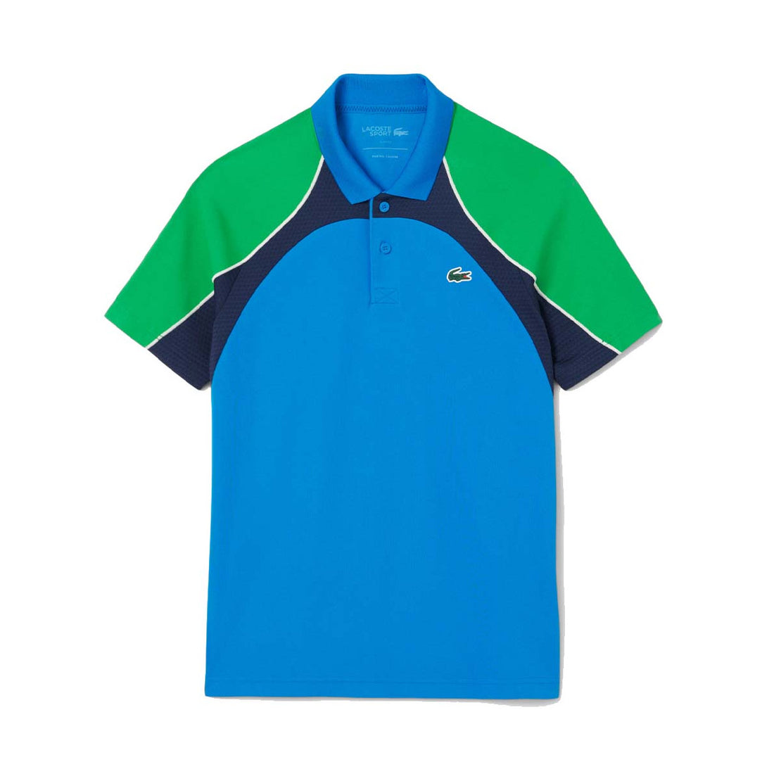 Lacoste Tennis Color-Block Ultra Dry Polo Shirt Azure Blue / Green