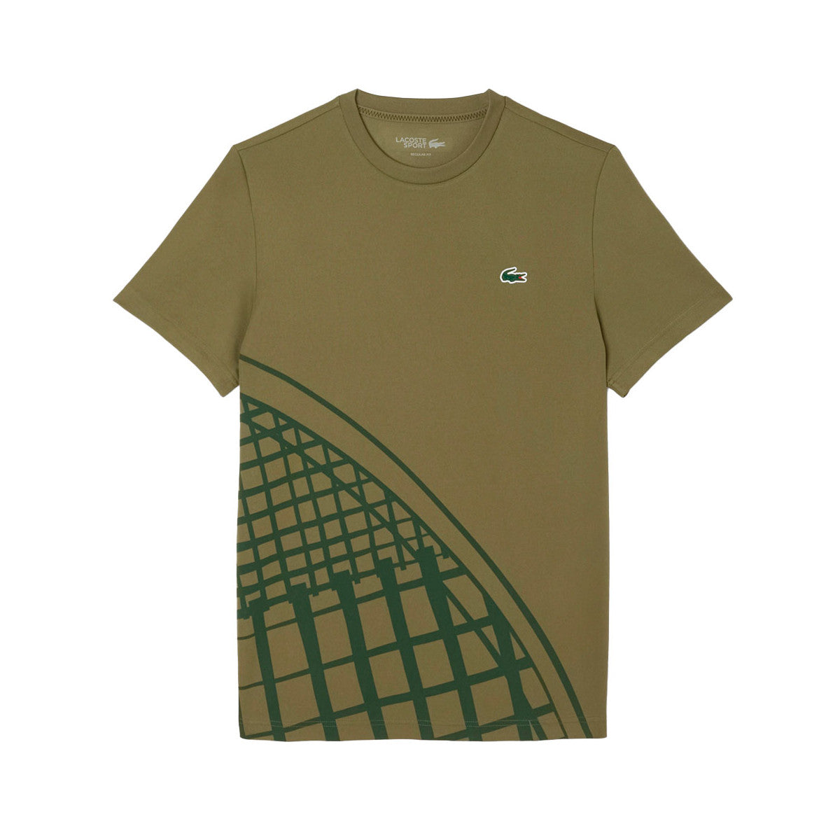 Lacoste Ultra Dry Printed Khaki T-shirt