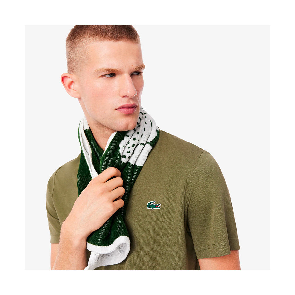 Lacoste Ultra Dry Printed Khaki T-shirt – 4