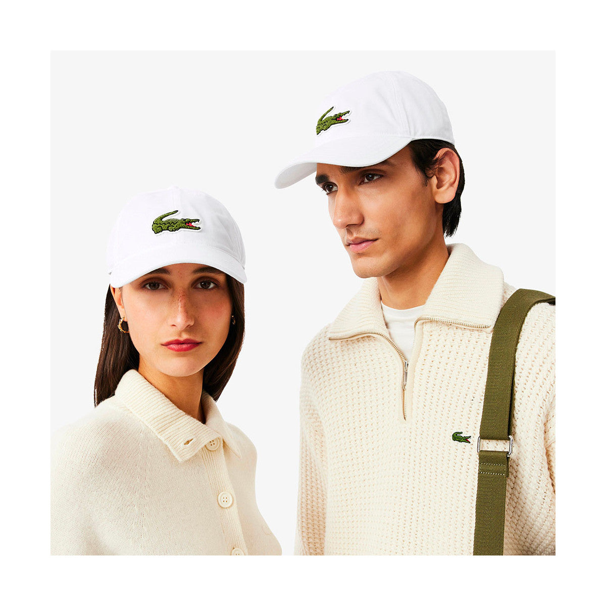 Lacoste White Cotton Twill Cap – 6