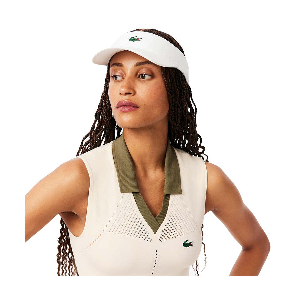 Lacoste Women's Sleeveless Beige Polo – 4