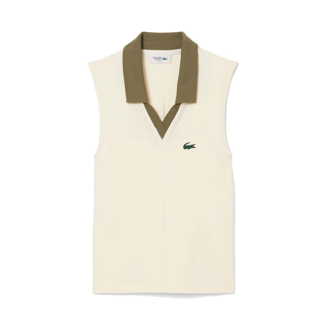 Lacoste Women's Sleeveless Beige Polo