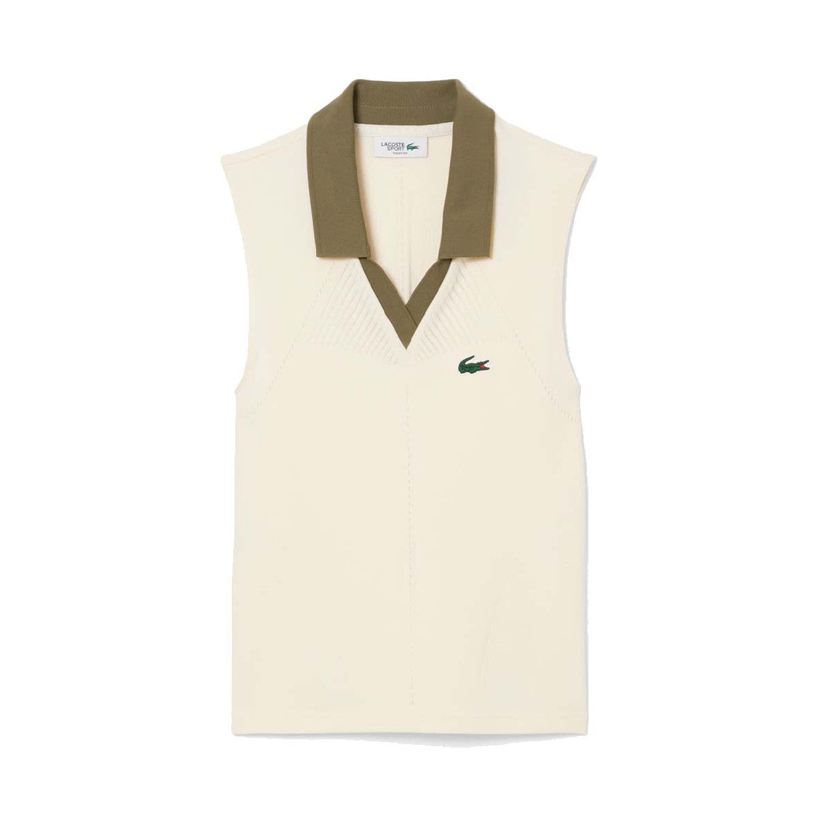 Lacoste Women's Sleeveless Beige Polo