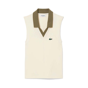 Lacoste Women's Sleeveless Beige Polo