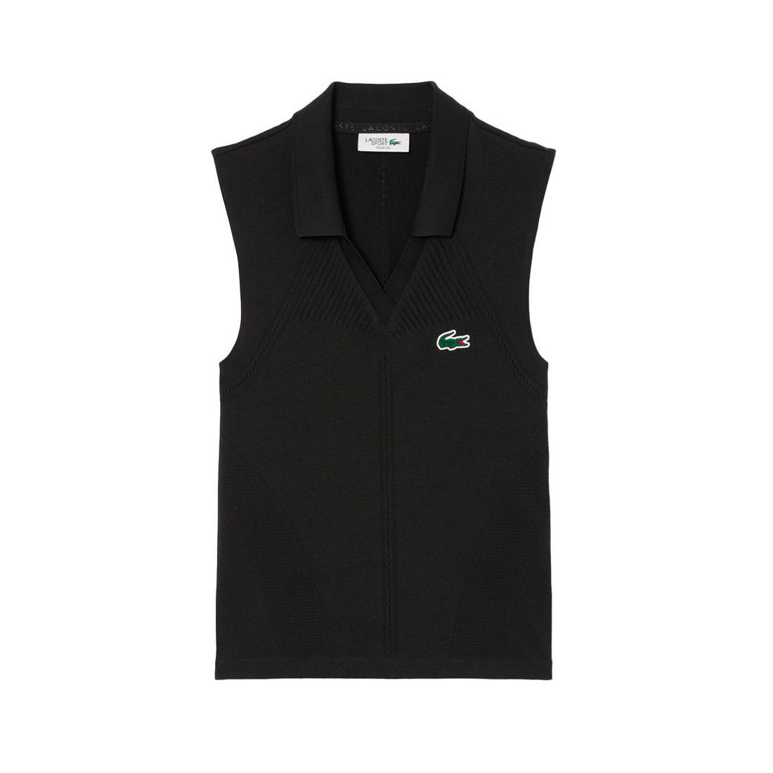 Lacoste Women's Sleeveless Black Polo