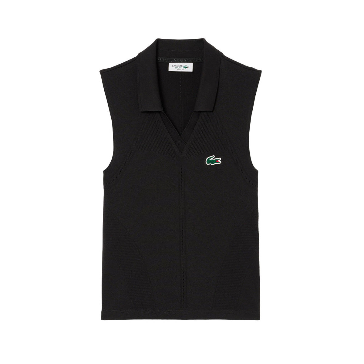 Lacoste Women's Sleeveless Black Polo