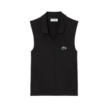 Lacoste Women's Sleeveless Black Polo