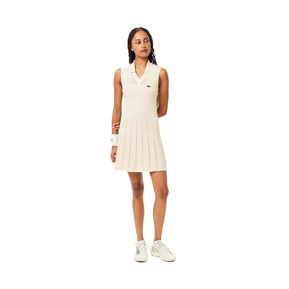 Lacoste Women's Stretch Tennis Dress Beige – 4