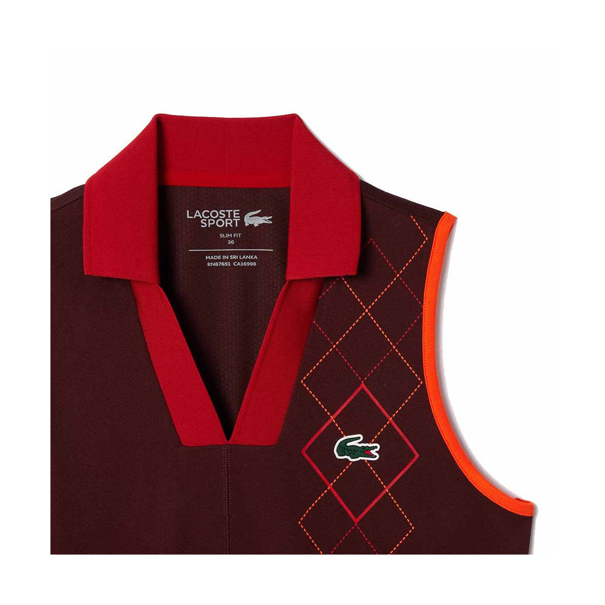 Lacoste Women Sleeveless Polo Shirt Burgundy – 3
